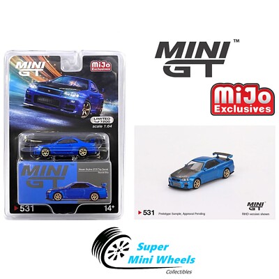 Mini GT 1:64 Nissan Skyline GT-R (R34) Top Secret Bayside Blue