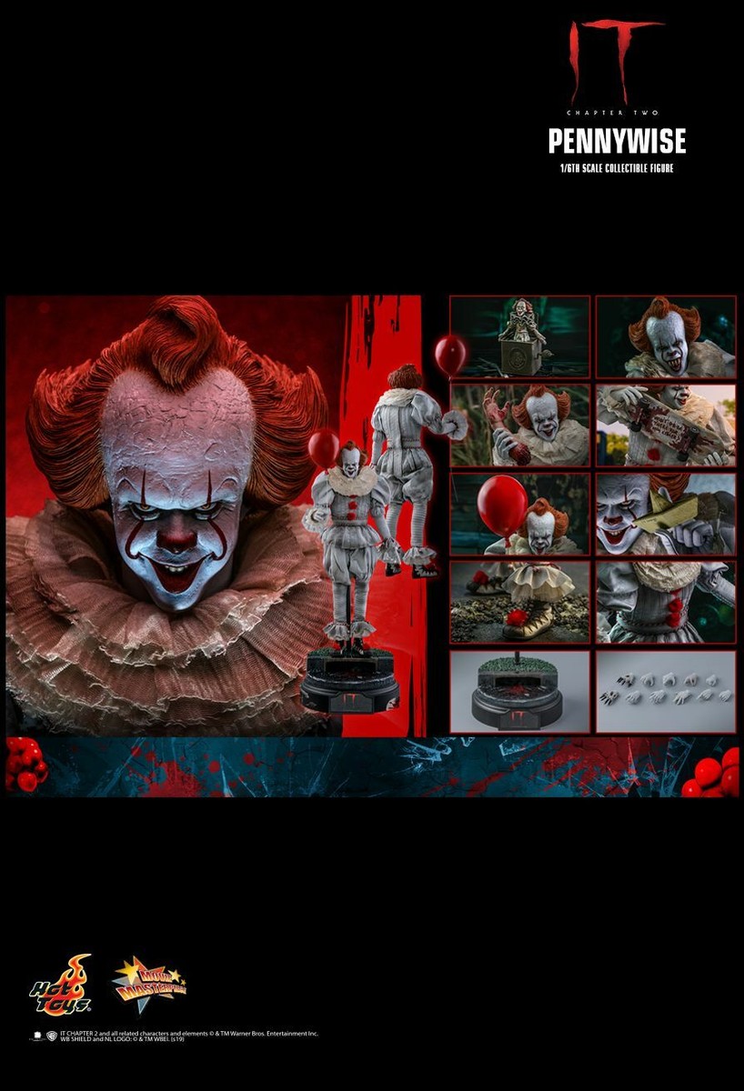 READY NEW AUTHENTIC HOT TOYS IT CHAPTER TWO PENNYWISE MMS555 1/6