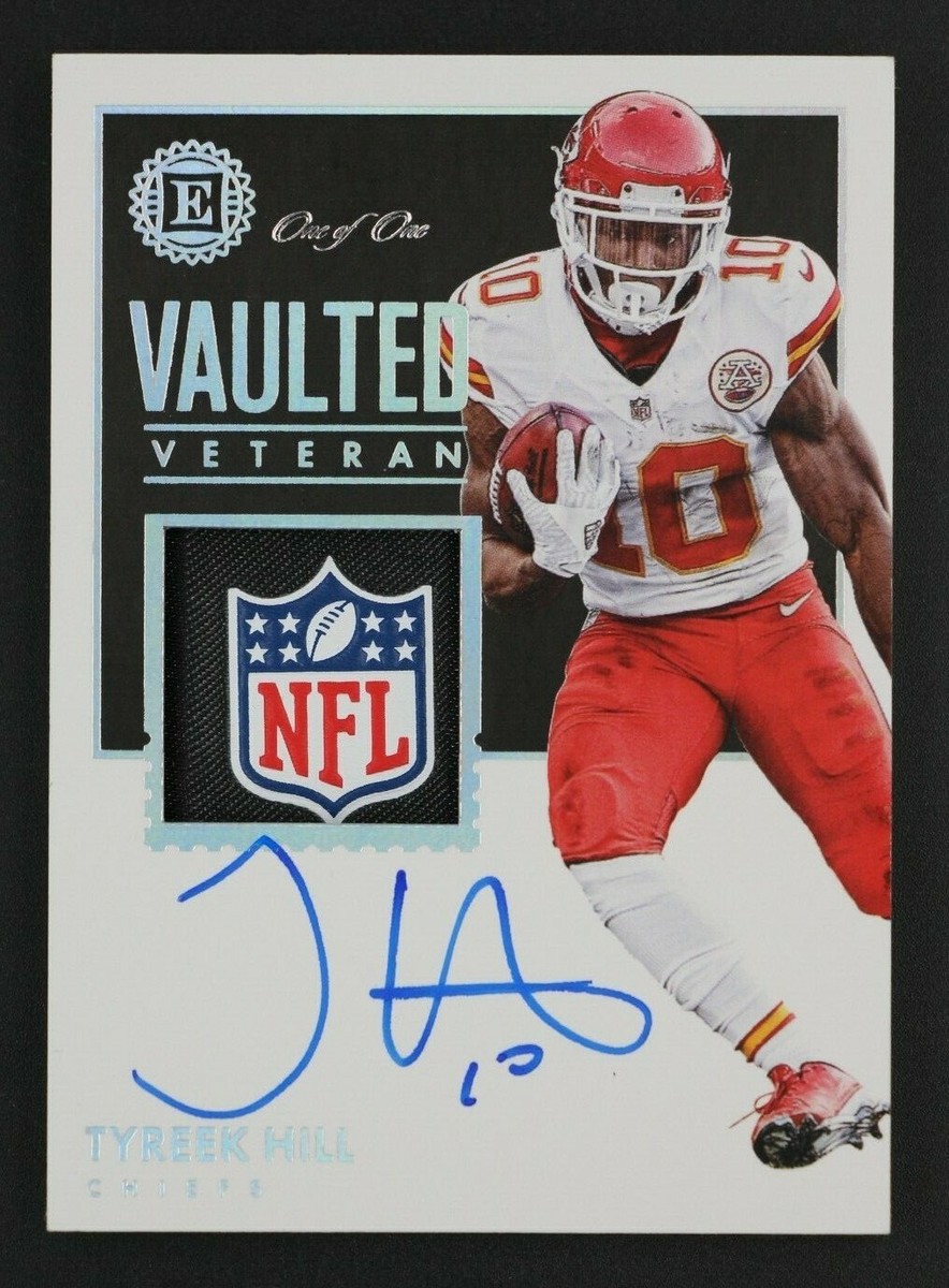 TYREEK HILL 2017 PANINI ENCASED PATCH AUTO #1/1 NFL SHIELD CHIEFS