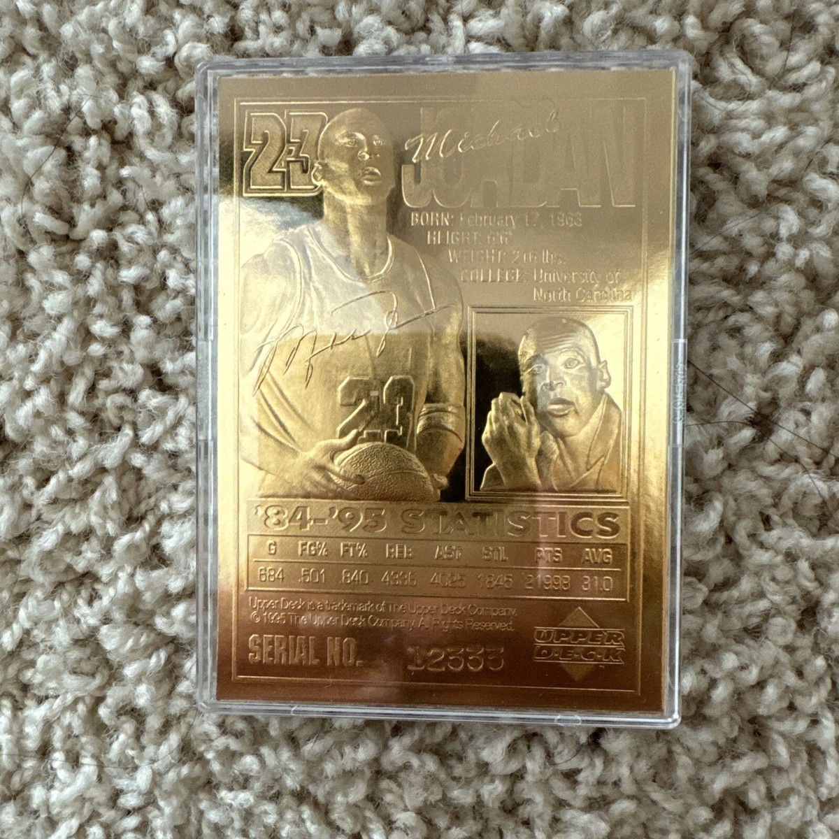 Michael Jordan 1996 Upper Deck DIAMOND STARS 23kt GOLD Foil