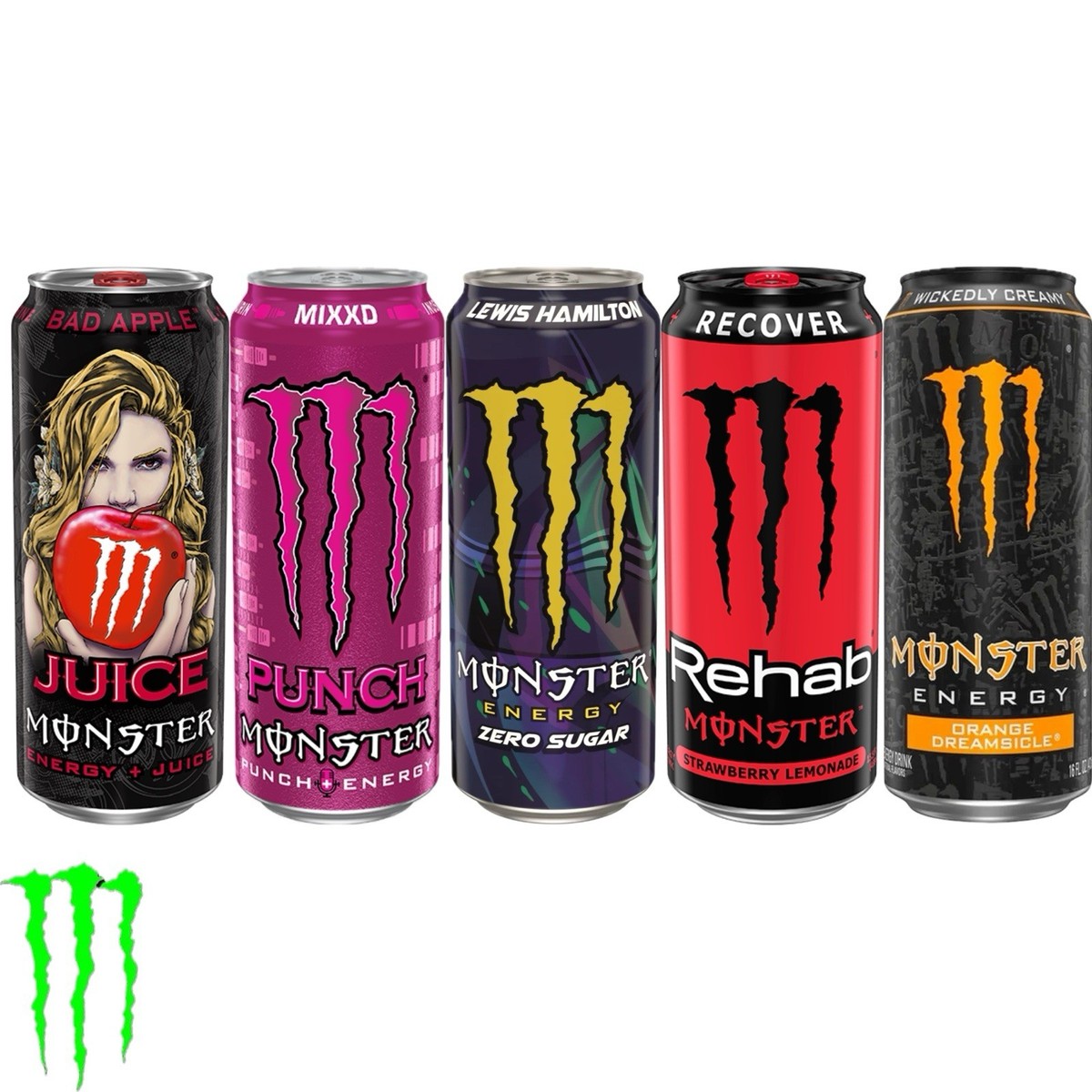 Monster Energy 5 Drinks (Bad Apple, MIXXD, Lewis Hamilton