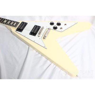 Edwards E-FV-LTD Vintage White Flying V type electric guitar with