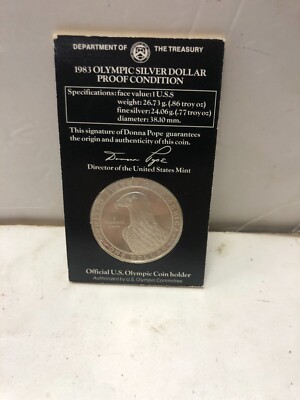 1983 OLYMPIC DOLLAR .900 FINE SILVER PROOF CONDITION IN ORIGINAL
