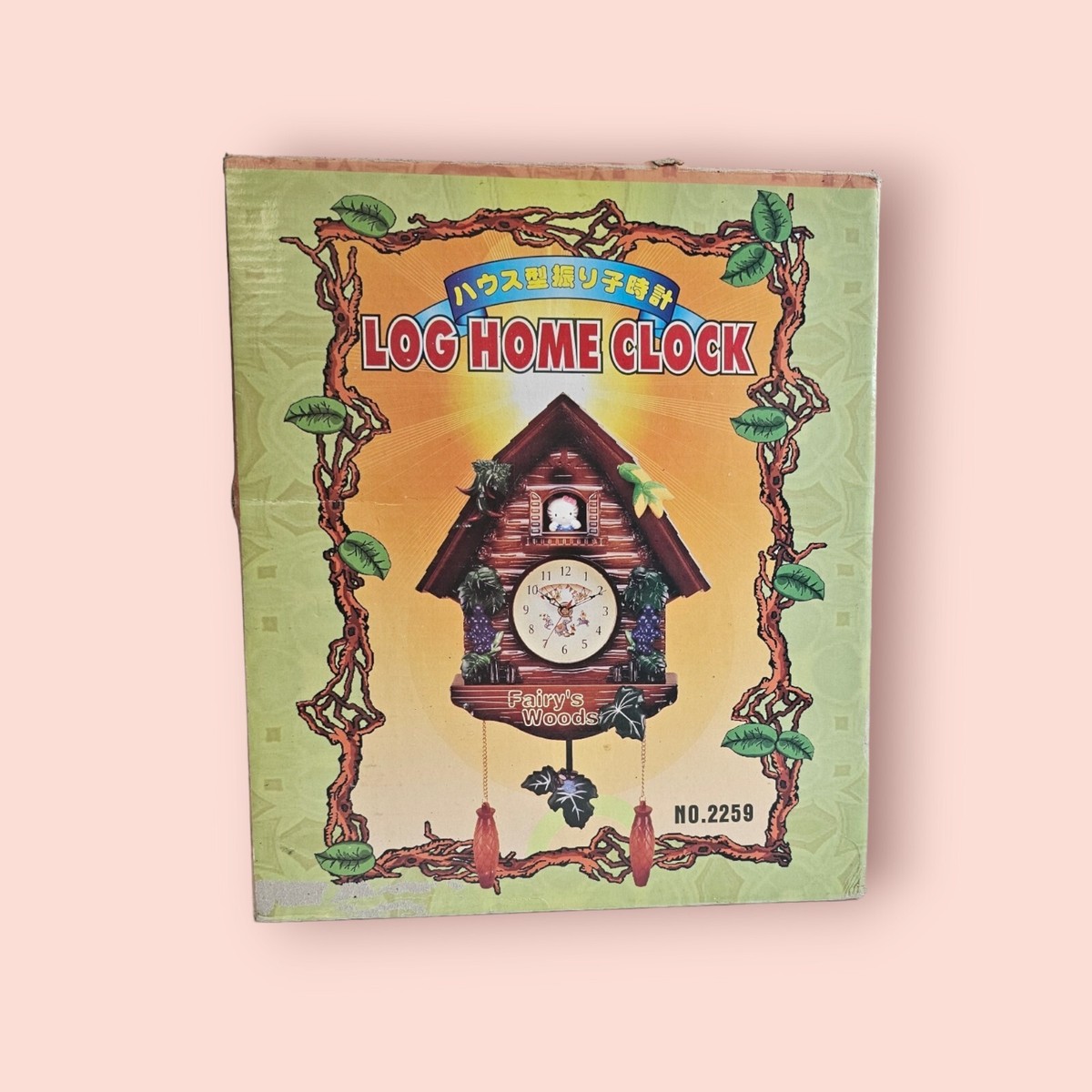 NEW Fairy's Woods Log Home Musical Cookoo Wall Clock NIB #2259