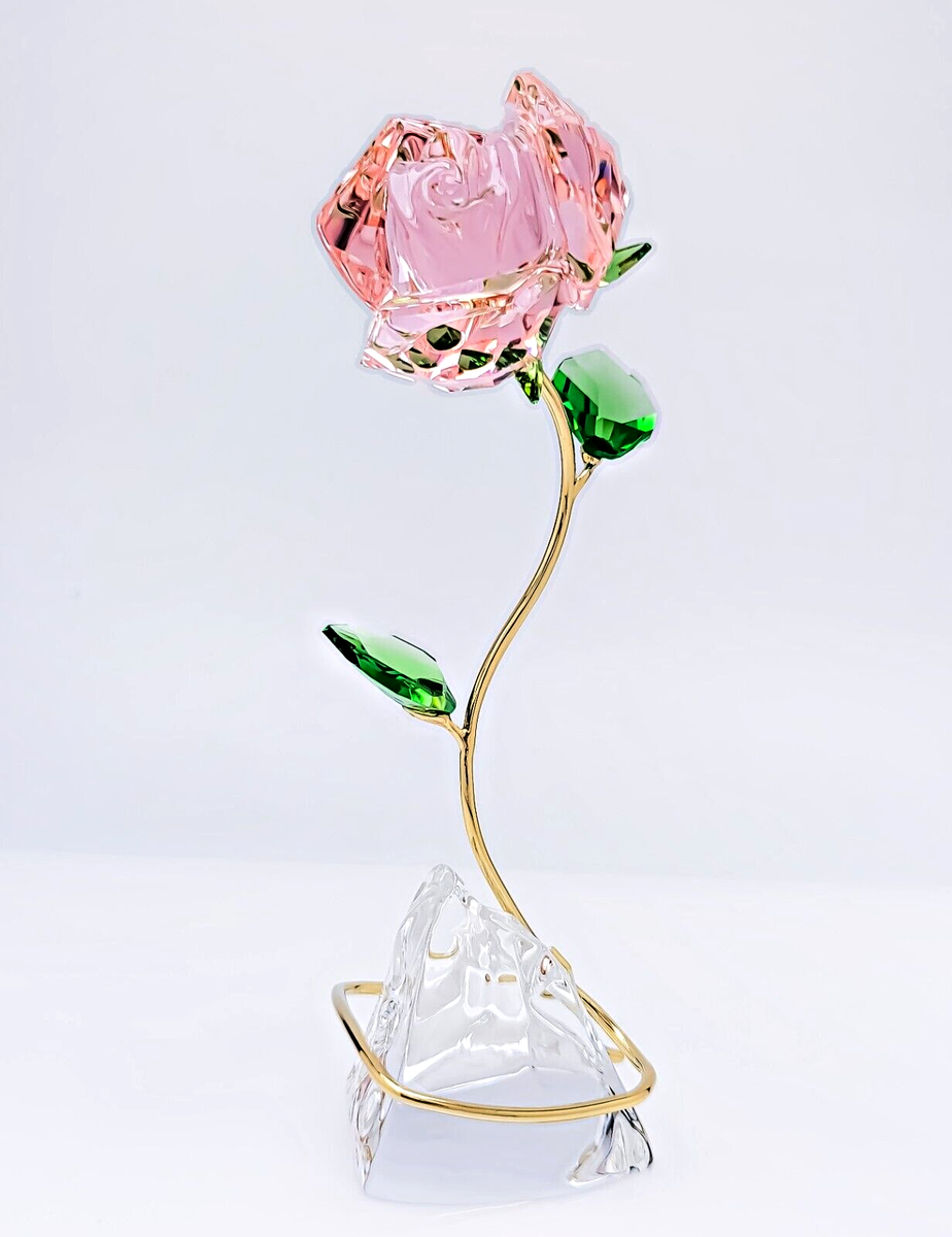 New 100% Authentic SWAROVSKI Pink Florere Rose Figurine Display
