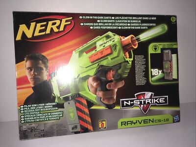 Nerf Rayven Cs-18 Gun N-Strike Glow In The Dark Darts Firefly Tech