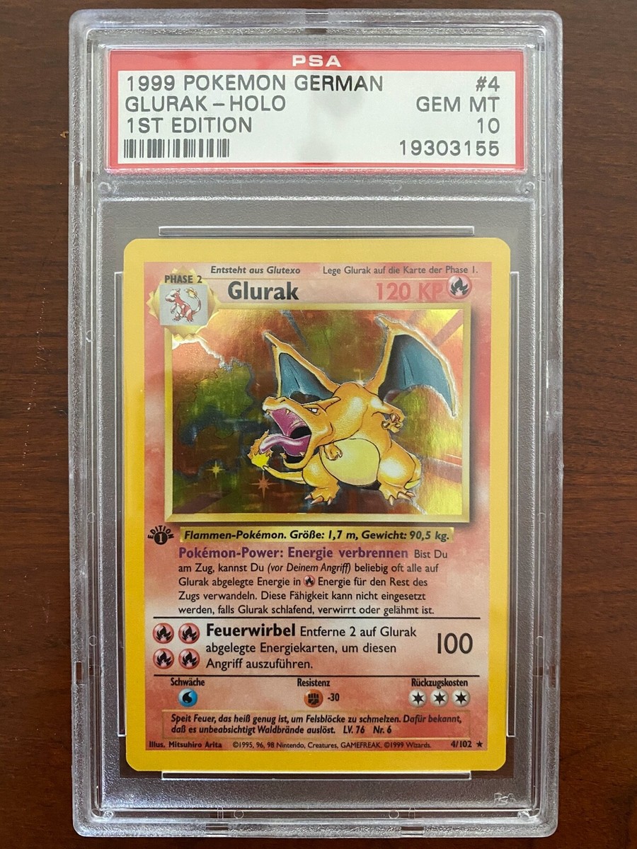1999 Pokemon First edition Base Set PSA 10 German Glurak