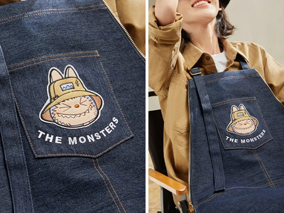 POP MART THE MONSTERS LABUBU FALL IN WILD Denim Apron Bag Two ways