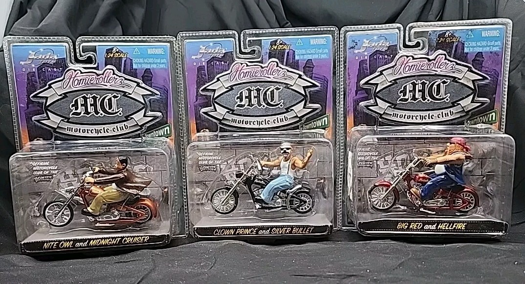 Jada Toys Homie Rollerz MC Motorcycle Club Lot Of 3 EXTREMELY RARE