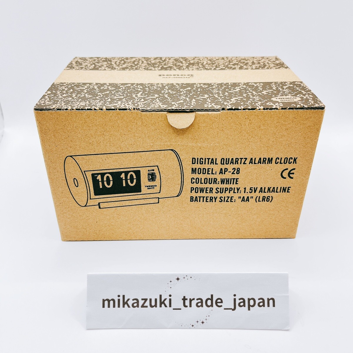 TWEMCO PENCO desk Flip clock AP-28 JF064 White W Analog Nostalgic