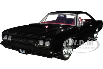 1970 PLYMOUTH ROAD RUNNER 440 BLACK 1/24 DIECAST MODEL CAR BY JADA