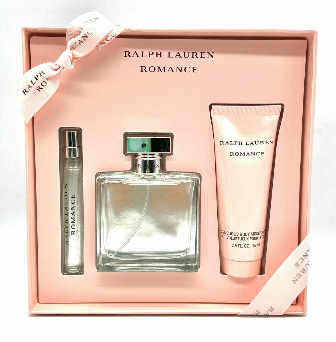 RALPH LAUREN ROMANCE SET EDP 1OZ+EDP TRAVEL SPRAY 0.34OZ+ 2.5 OZ