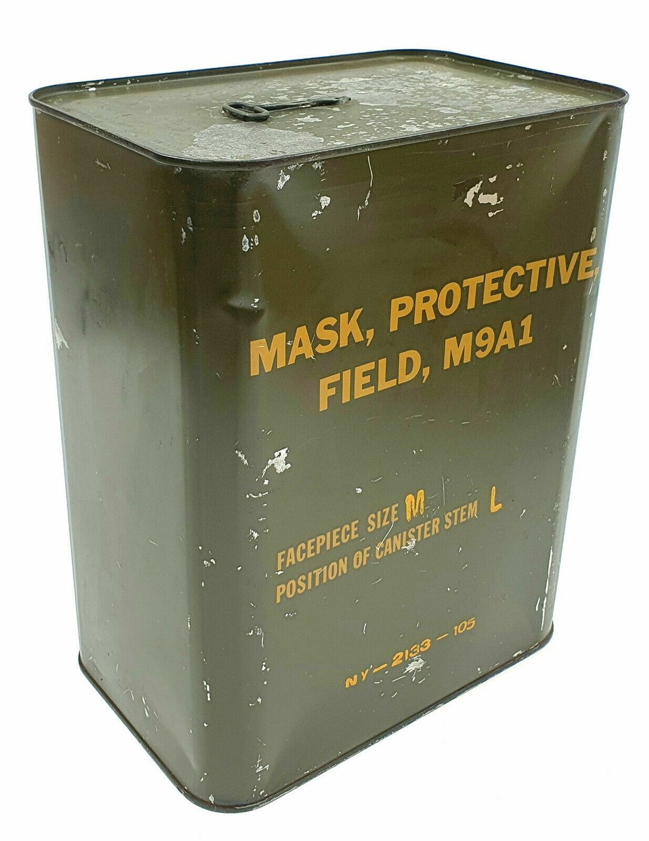 Unused M9A1 Vintage Protective Field Mask Container US Army size M