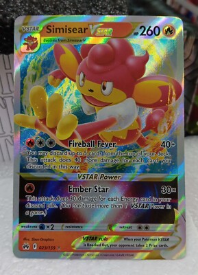Pokemon Simisear V STAR 023/159 Holo Crown Zenith Pokemon Card | eBay