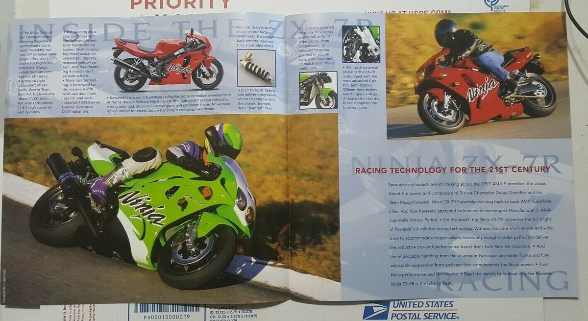 NOS Kawasaki 1999 Ninja ZX-7R Original Dealer Brochure 99969-2627