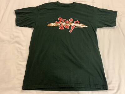 VINTAGE 1994 Green Day dookie T-shirt green heavyweight Men's