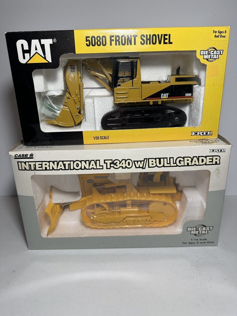 2 Open Box Models Cat 5080 Front Shovel & International T340