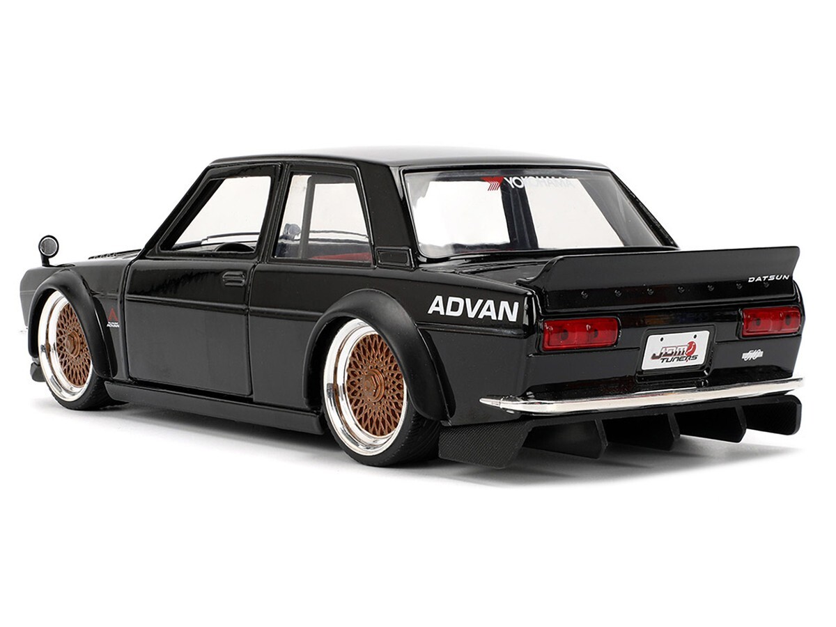 JADA JDM TUNERS 1973 DATSUN 510 ADVAN 1/24 DIECAST MODEL CAR BLACK