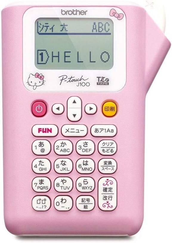 Sanrio Brother Label Writer Printer P-touch Hello Kitty PT-J100KTP