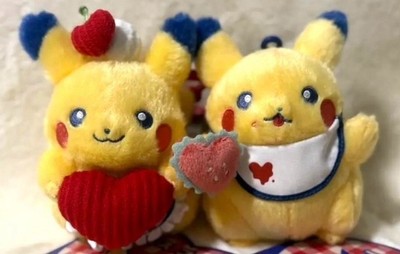 Pokemon Center PIKACHU DINER Heart & hamburger Mascot set of 2