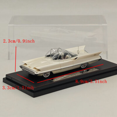 HRN Model 1/64 1955 Lincoln FUTURA CONCEPT White Diecast Model Car