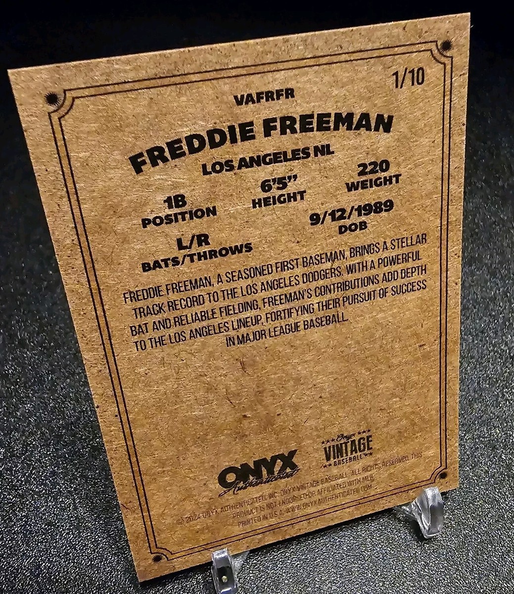 FREDDIE FREEMAN - 2024 Onyx Baseball - INSCRIPTION - 1/10 - eBay 1