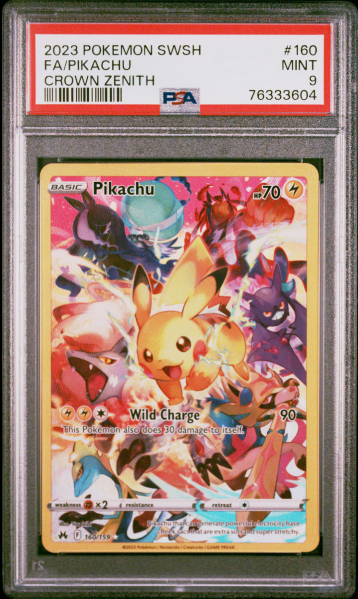 PSA 9 Pikachu 160 Full Art Secret Rare Crown Zenith Pokémon Card