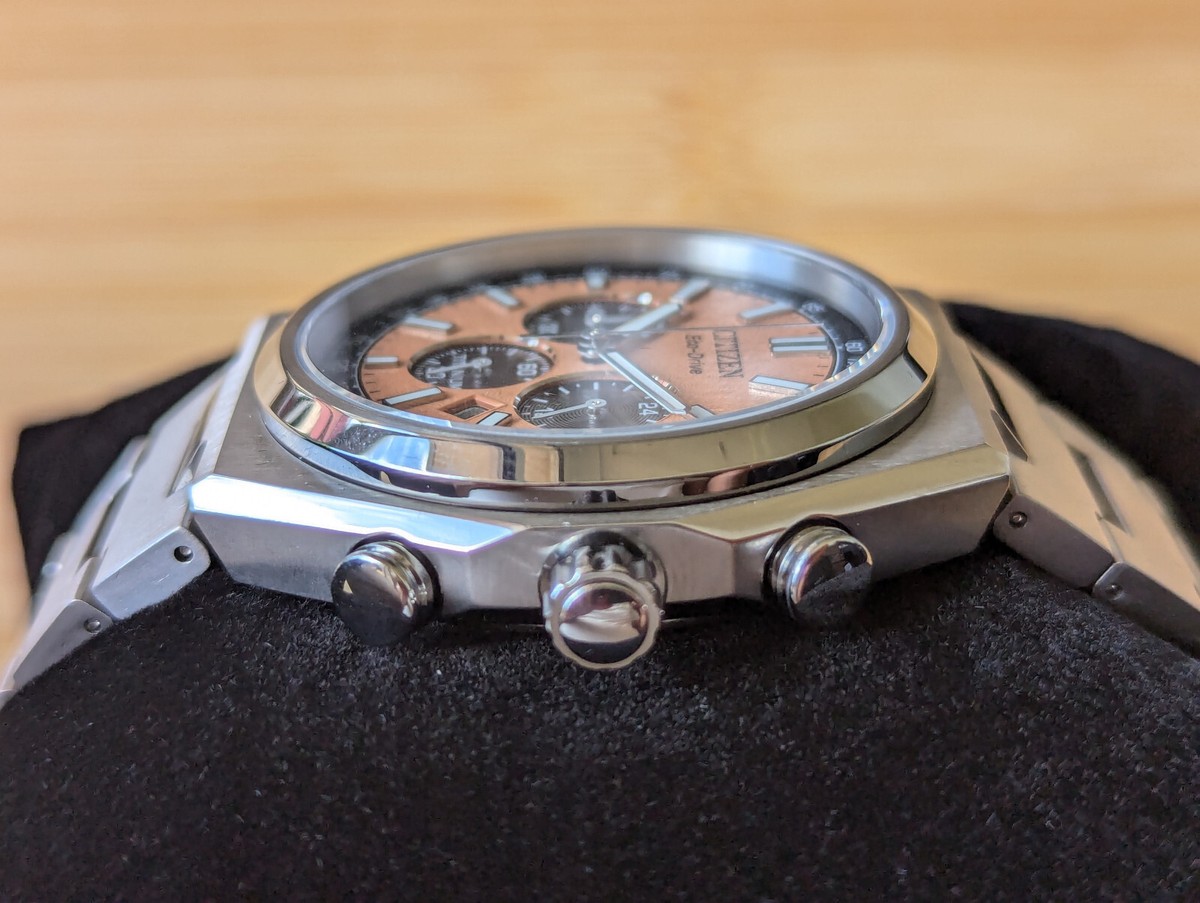 Citizen Zenshin Super Titanium Sapphire Chronograph Salmon Dial