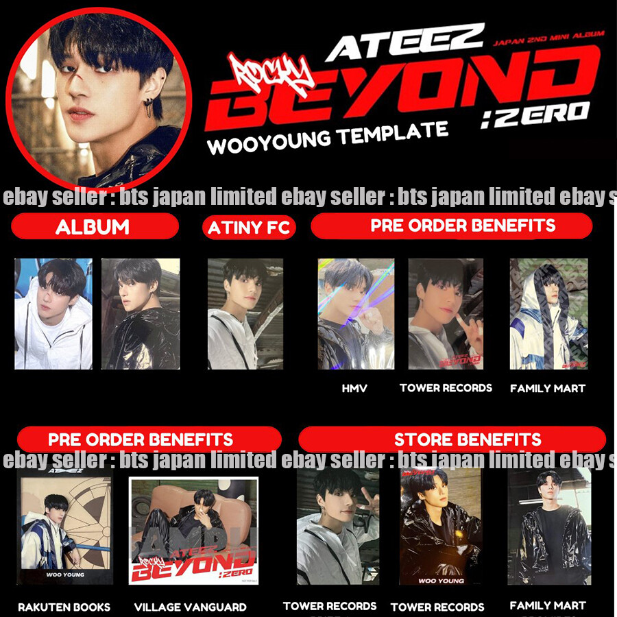 ATEEZ WOOYOUNG BEYOND : ZERO ATINY A B HMV Tower records POB