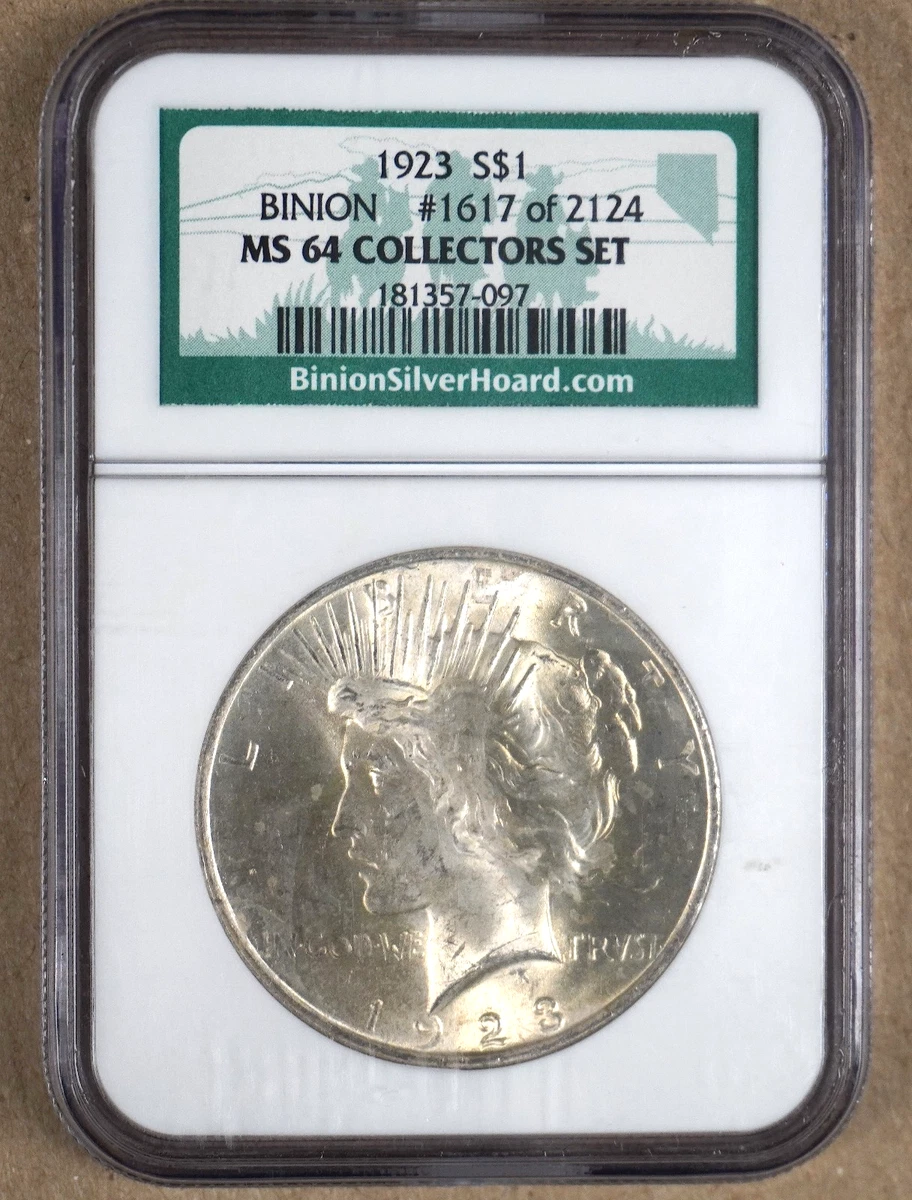 MS 64 Graded 1923 Year Peace Dollars (1921-1935) for sale | eBay