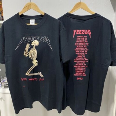 Kanye West 2013 Yeezus Tour God Wants You Cotton Black Unisex T