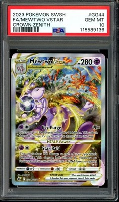 PSA 10 Mewtwo VSTAR GG44/GG70 Alt Art Crown Zenith 2023 Pokemon | eBay