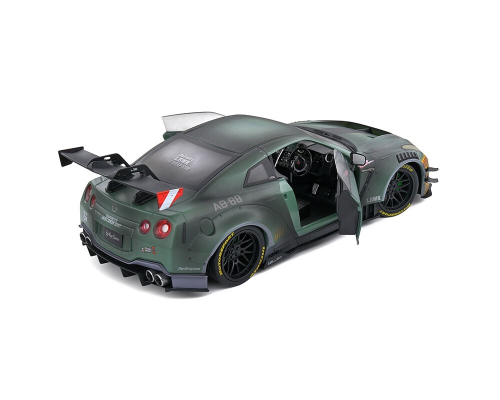 Solido 2022 Nissan GT-R (R35) RHD Liberty Walk 2.0 Army Fighter 1