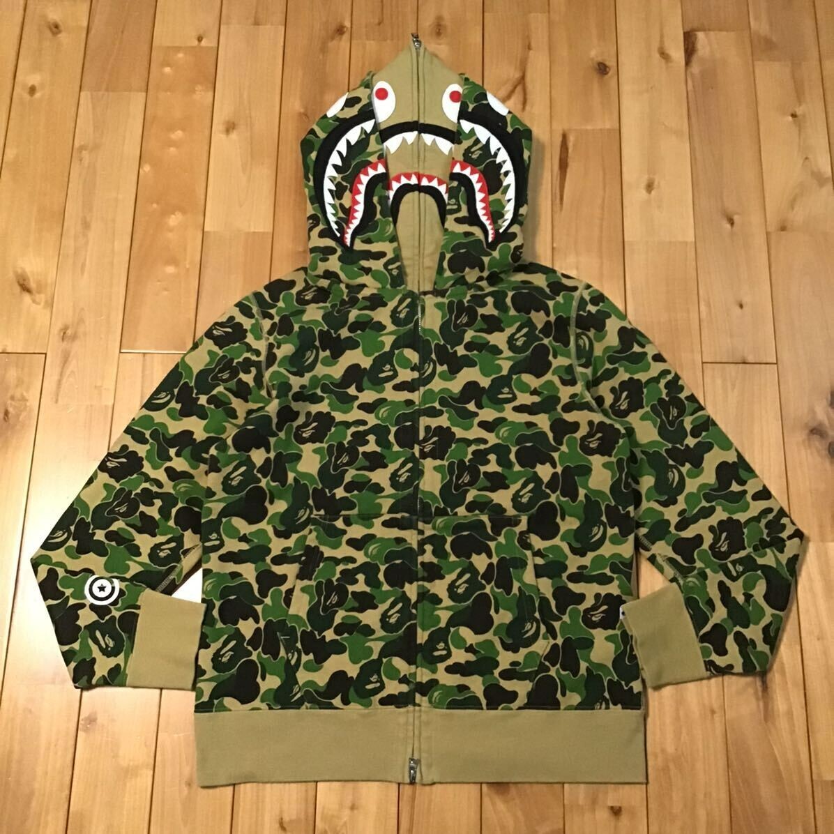BAPE Double Shark full zip hoodie ABC camo Green A Bathing Ape