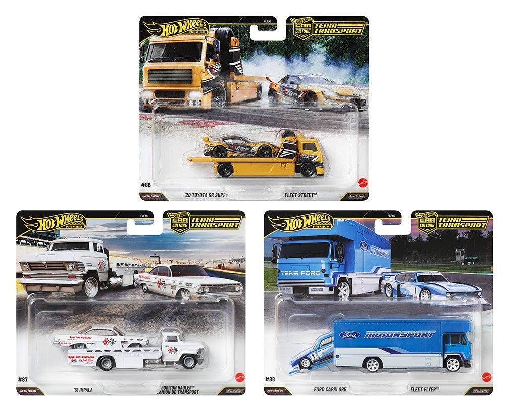 Hot Wheels 2025 Car Culture Team Transport J Case Set of 3 Cars