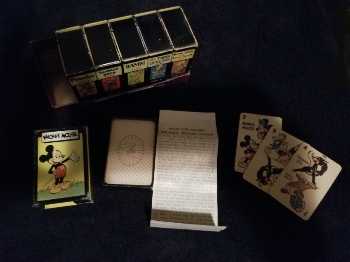 Vintage 1940's Disney Mickey Mouse Library of Games Card Games