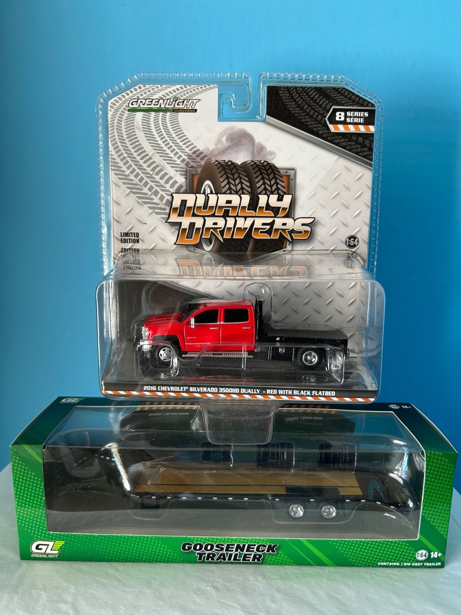 Greenlight 2016 Red Chevy Silverado 3500HD w/Black Gooseneck