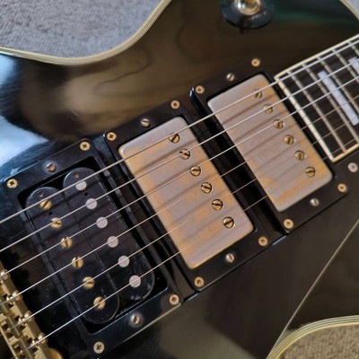 Burny Les Paul Custom Black 3PU RLC-75 VH-1 Made In Japan Vintage