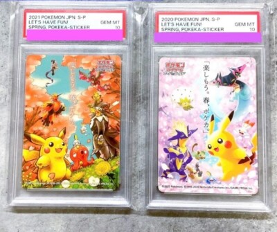 PSA 10 GEM MINT 2020 2021 Pokemon card Spring Pokeka Sticker Let's
