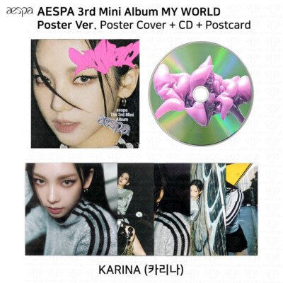 Aespa 3rd Mini Album MY WORLD Poster Ver Cover CD Postcard KARINA