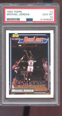 1992-93 Topps #3 Michael Jordan Highlight PSA 10 Graded Basketball