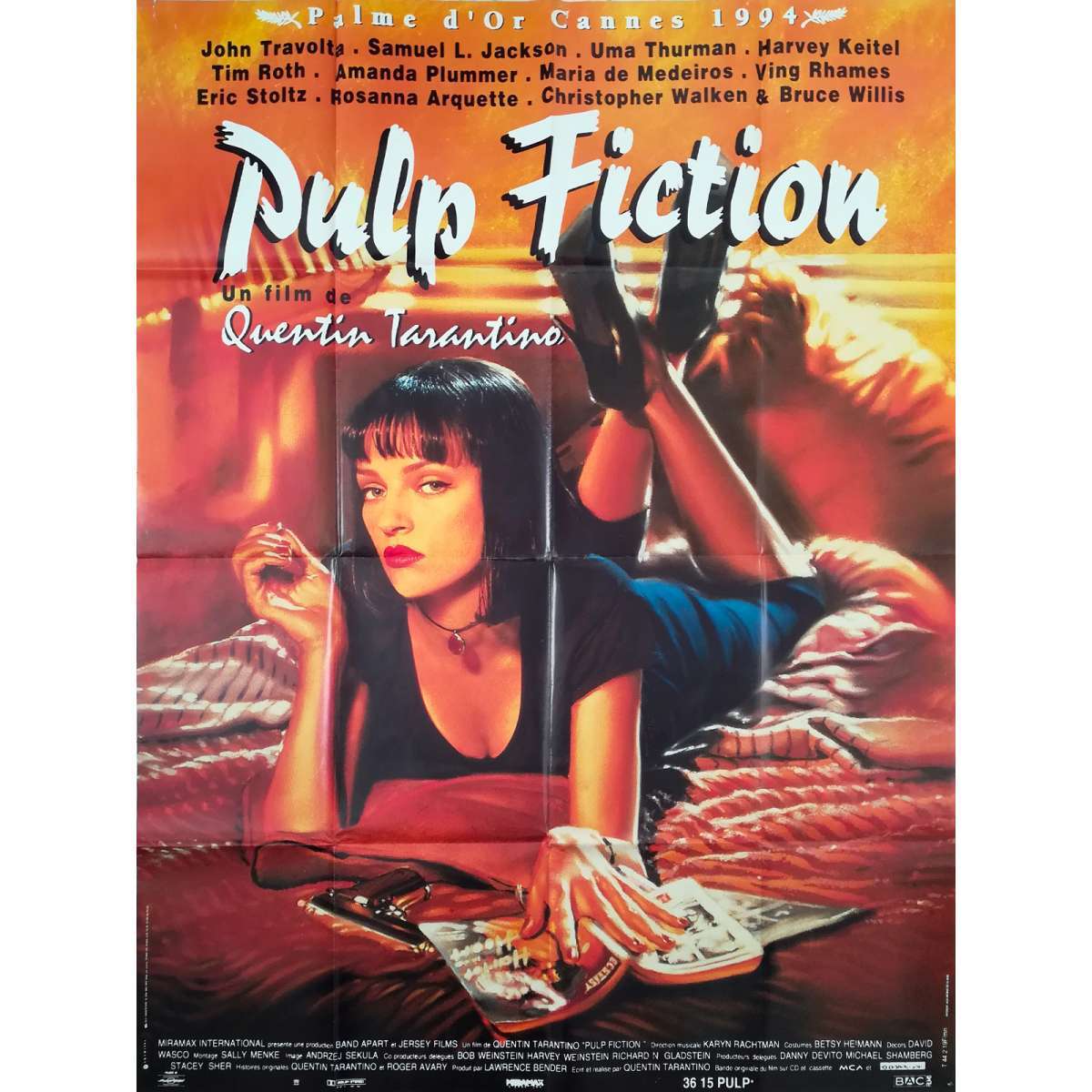 PULP FICTION Rare Original Movie Poster - 47x63 in. - 1994