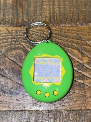 Vintage 1997 Tamagotchi Bandai Lime Green Yellow Virtual Pet