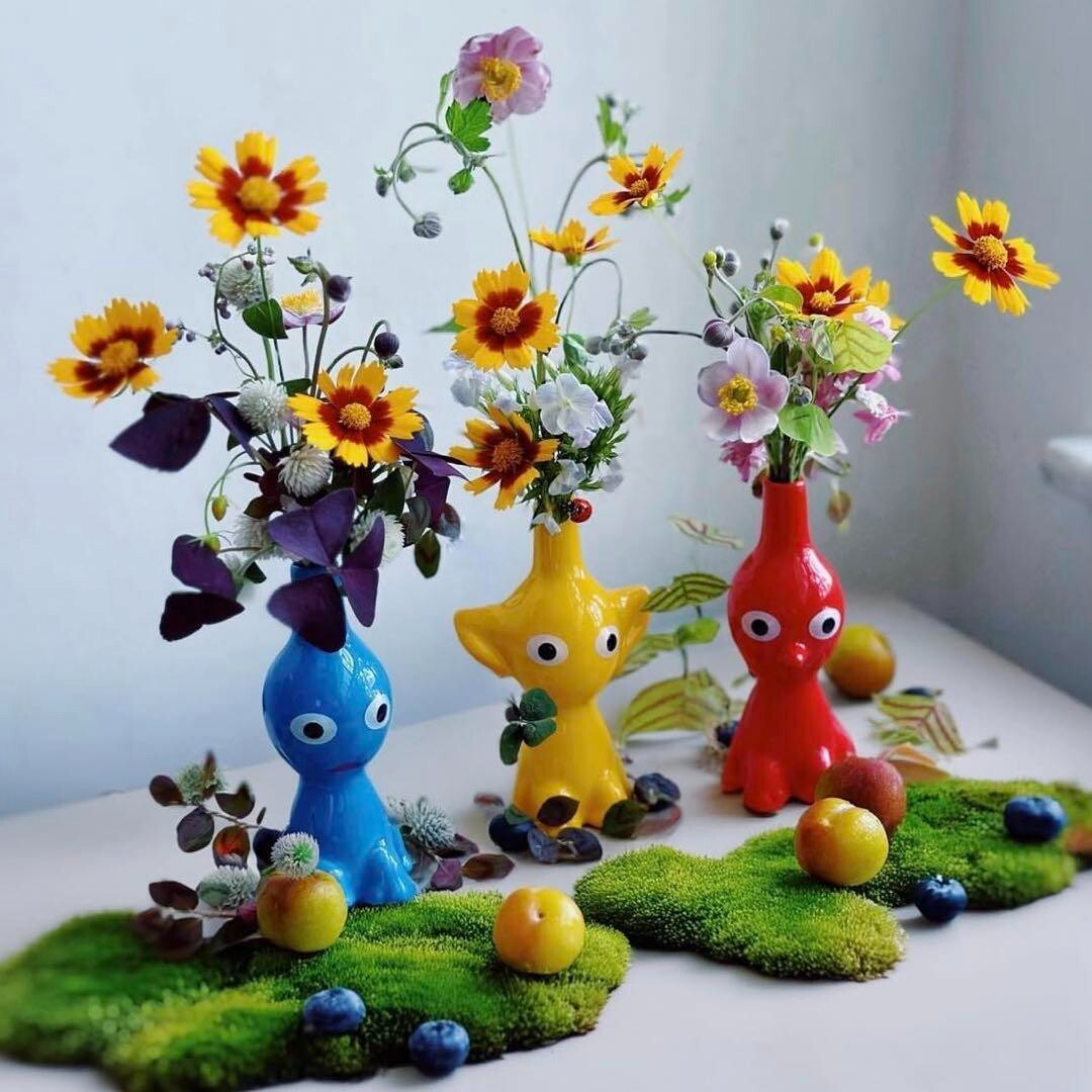 PIKMIN Vase Red & Blue & Yellow PIKMIN / Nintendo TOKYO OSAKA From