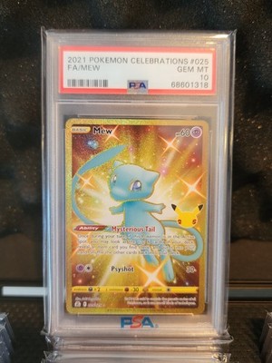 PSA 10 Mew 025/025 Gold Full Art Celebrations 25th Anniversary