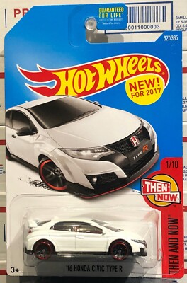 2017 HOT WHEELS '16 HONDA CIVIC TYPE R, WHITE, #1/10 THEN AND NOW