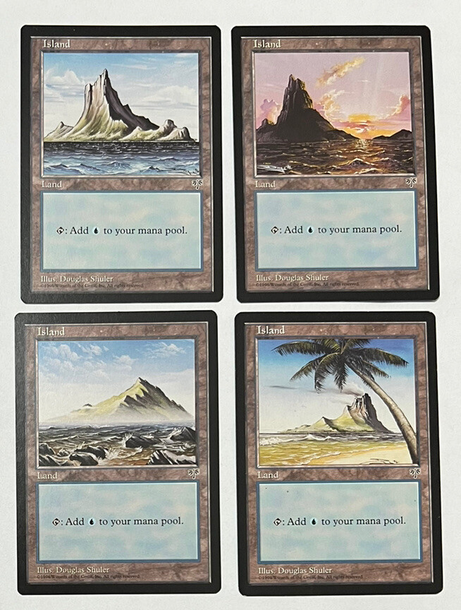 4x Island Set - Mirage - Magic the Gathering MTG - Unplayed - M/NM