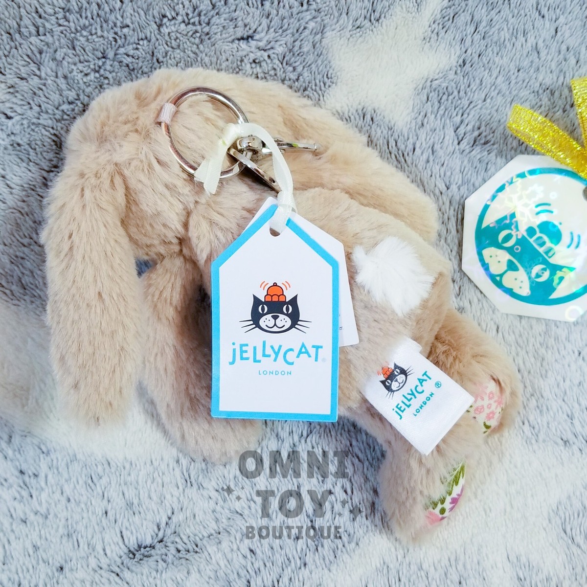 AUTHENTIC Jellycat Blossom Beige Bunny Petal Bag Charm NWT