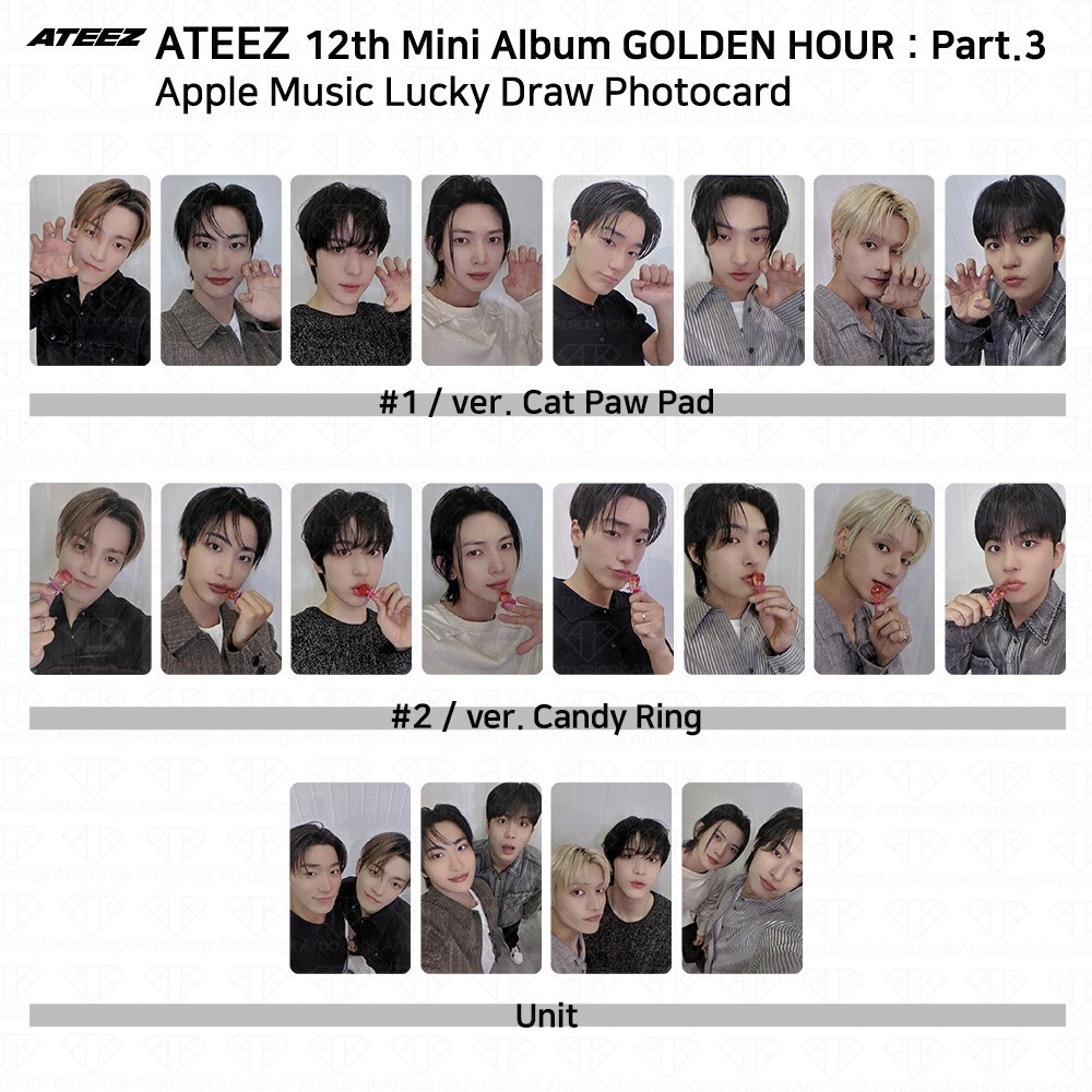 ATEEZ 12th Mini Golden Hour Part.3 Applemusic Luckydraw Photocard