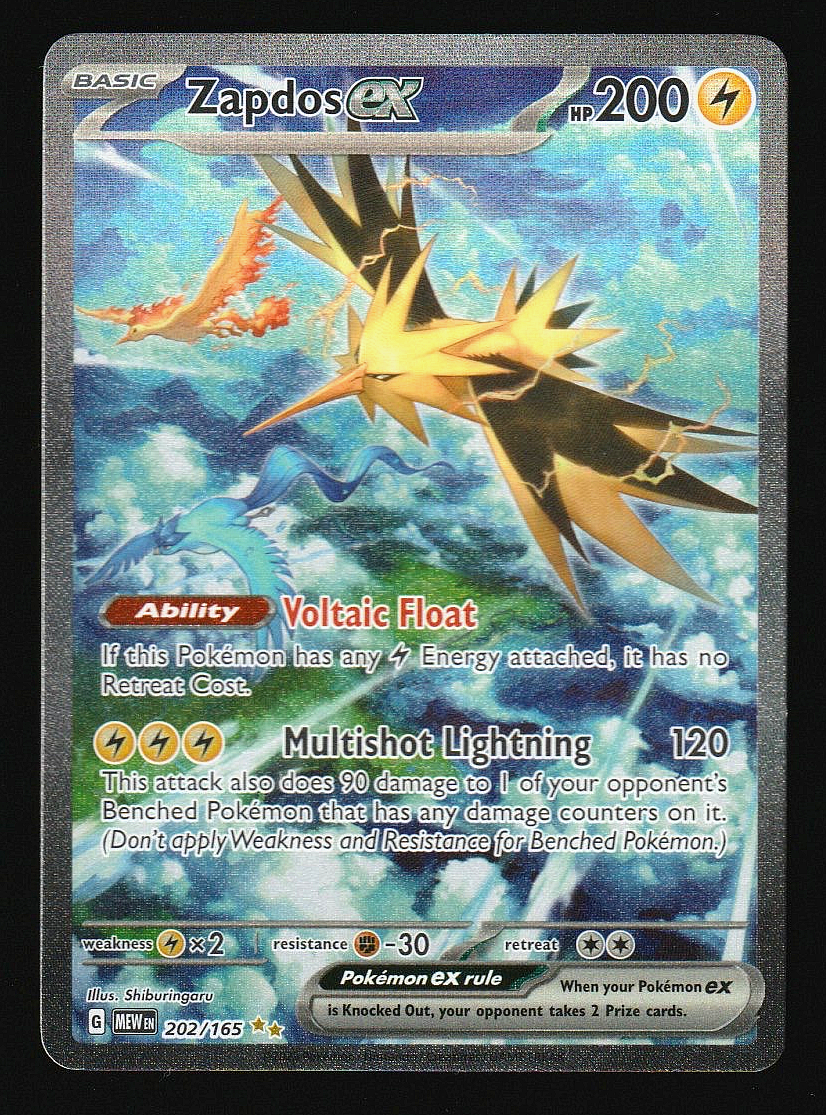 Pokemon TCG: 151 - Zapdos EX 202/165 SIR Special Illustration [NM